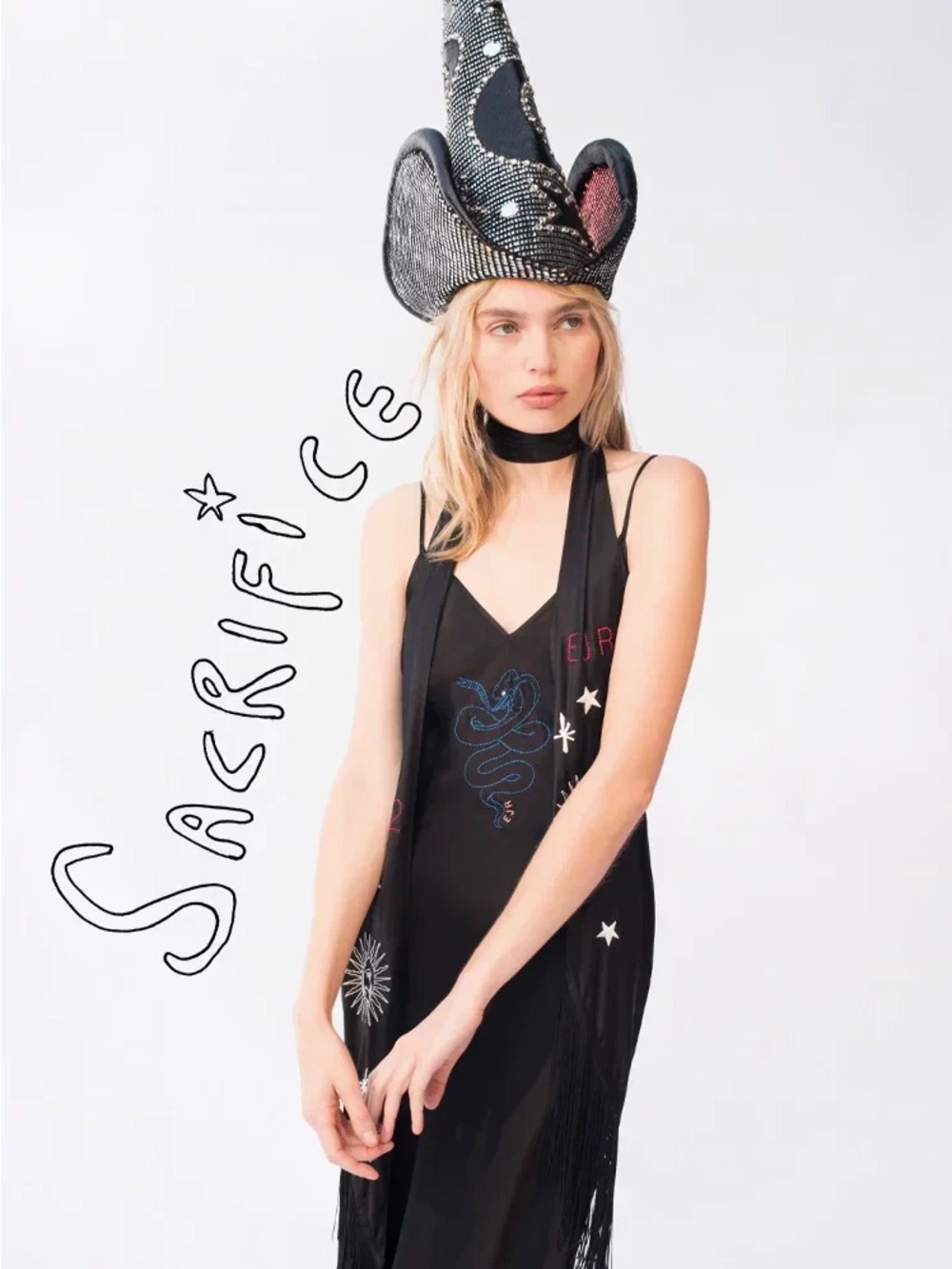 Realisation Par x Elton John Black Sacrifice slip dress